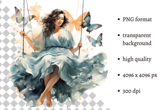 Elevate Your Projects with Beautiful Curvy Girl PNG Illustration