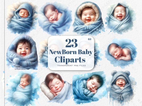 Enchanting Newborn Baby Clipart for Shower Designs