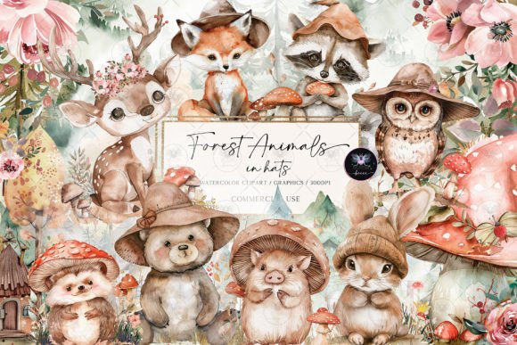 Enchanting Woodland Animals Clipart Watercolor for Creative Projects