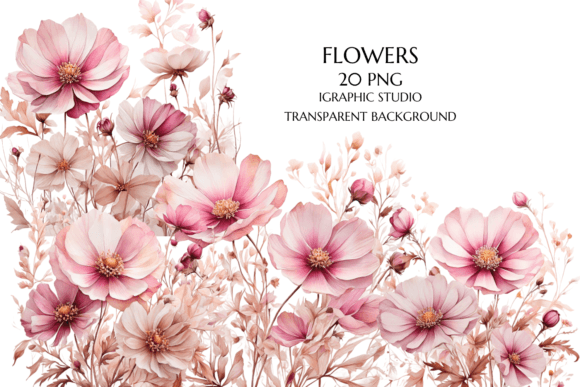Rose Gold and Pink Wildflowers PNG: A Modern Creative Toolkit