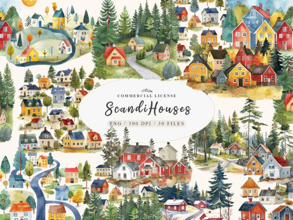 Scandinavian House & Nordic Cottage PNG: Elevate Your Creative Projects
