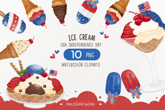 Sweeten Your Fourth with Festive Ice Cream Clipart